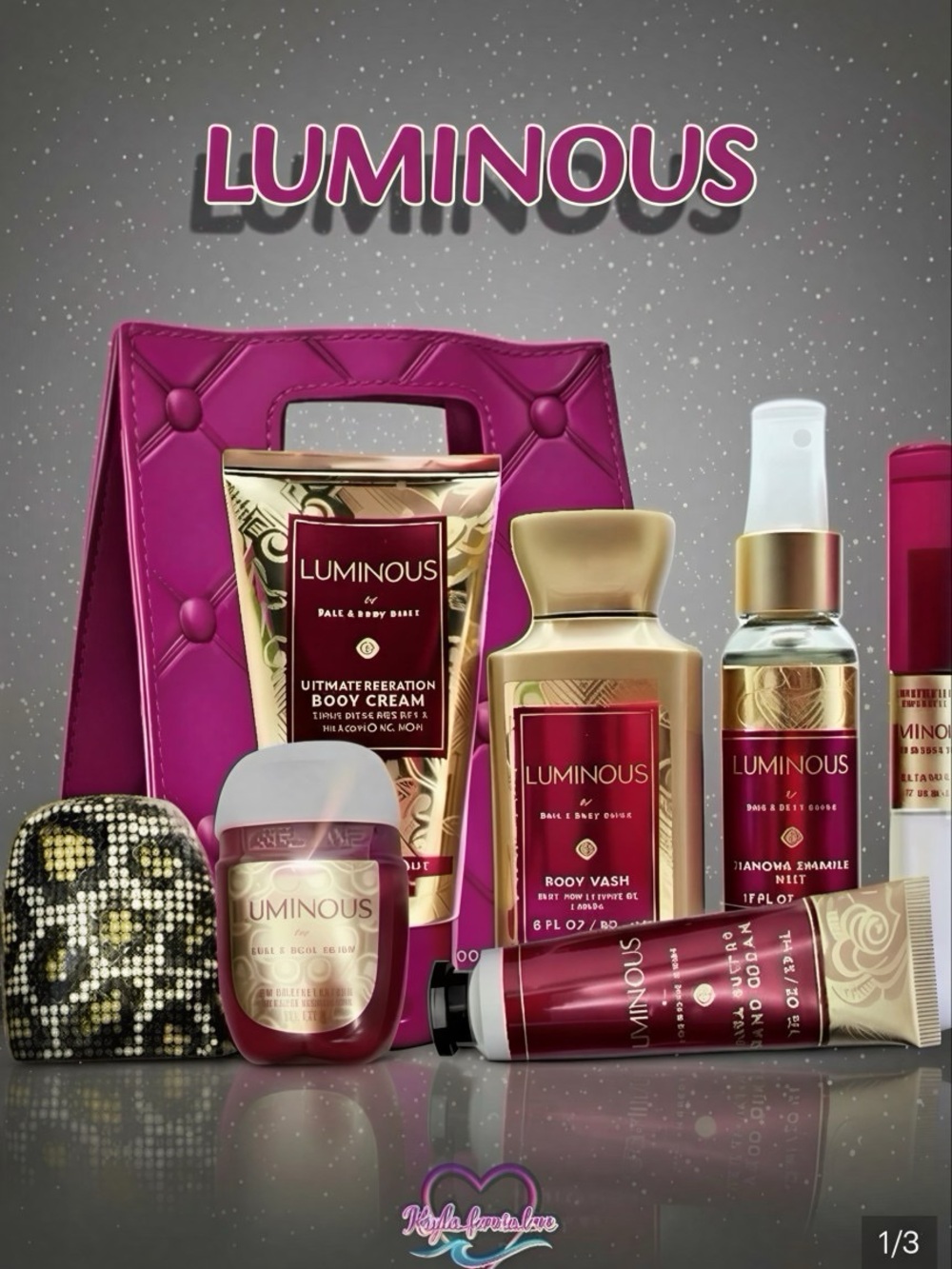 BBW Luminous ✨ 8pc Travel Gift Set + Mini Perfume, Lip Gloss & Holder 💖